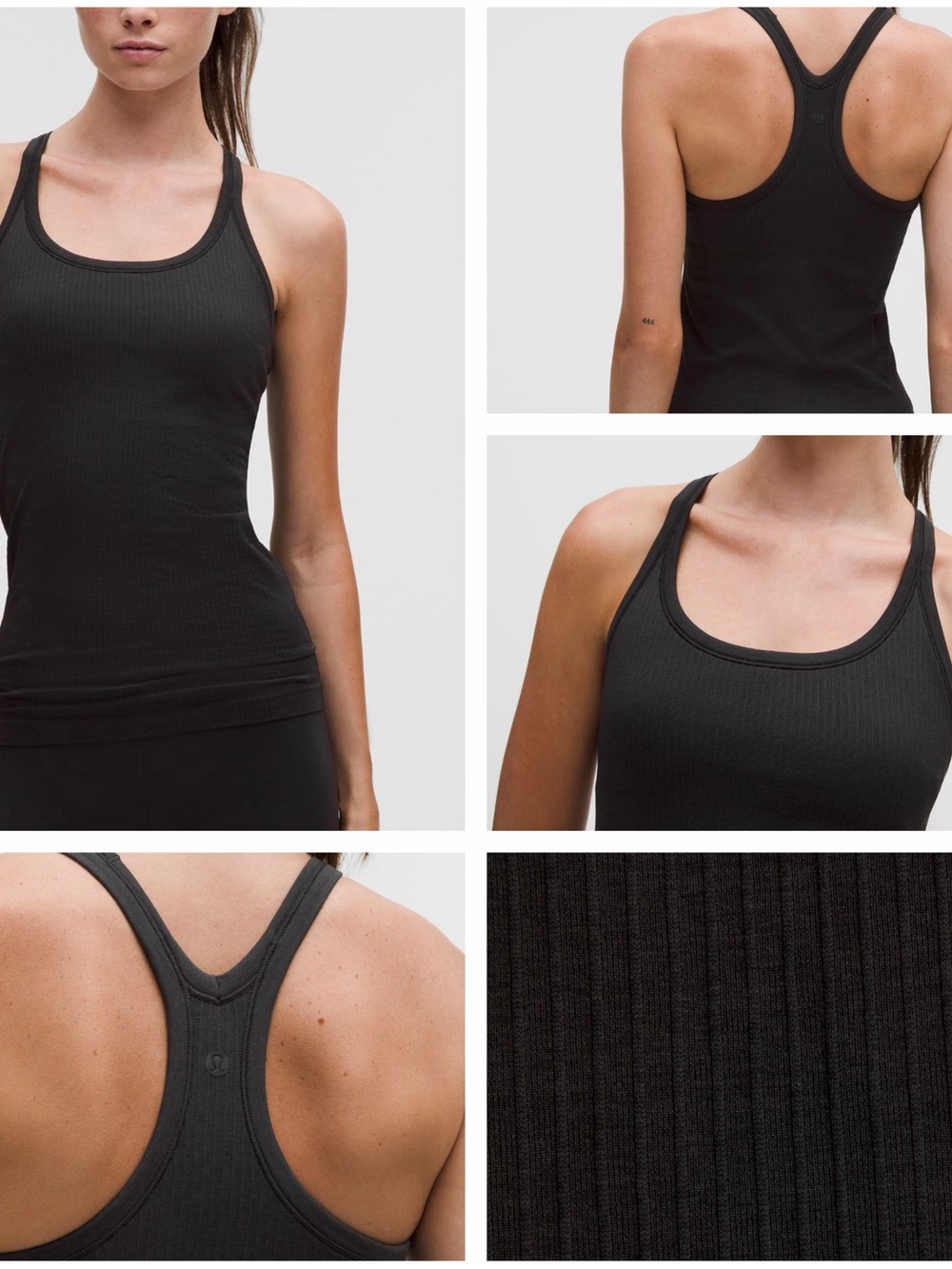 lululemon athletica Black Ribbed Racerback Tank